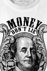 Money Dont Lie Keep It 100 Dollars USD Money Baskılı Tişört Unisex T-shirt - 2