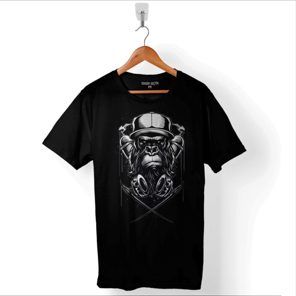 Monkey Graffıtı Maymun Grafik Baskılı Tişört Unisex T-Shirt - 1