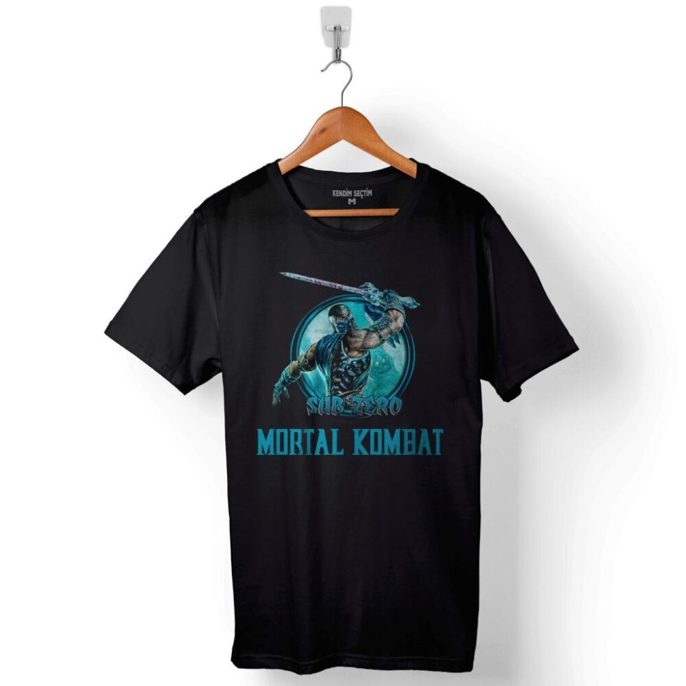 Mortal Kombat Sub Zero Logo Baskılı Tişört Unisex T-Shirt - 1