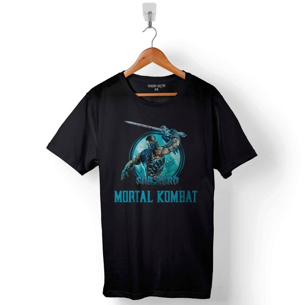 Mortal Kombat Sub Zero Logo Baskılı Tişört Unisex T-Shirt - 1