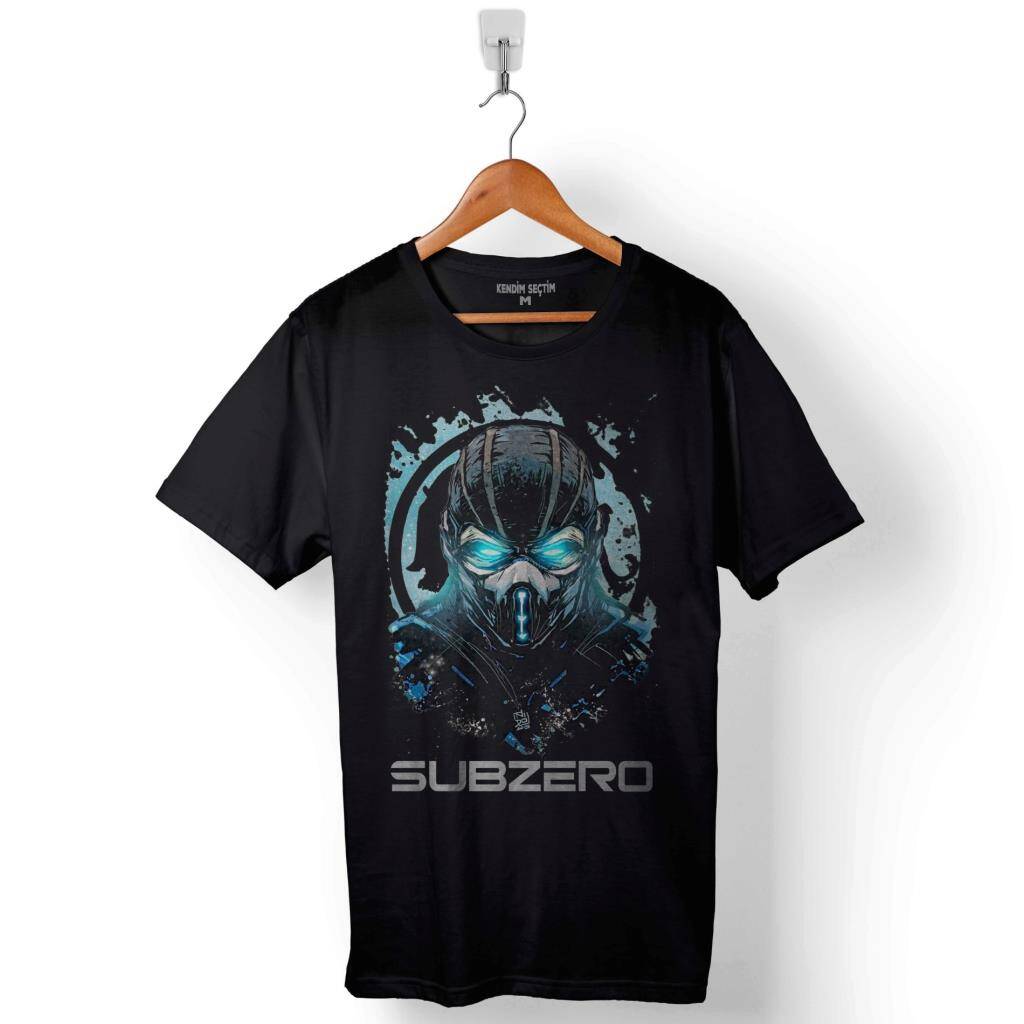 Mortal Kombat Sub Zero Logo Baskılı Tişört Unisex T-Shirt - 1