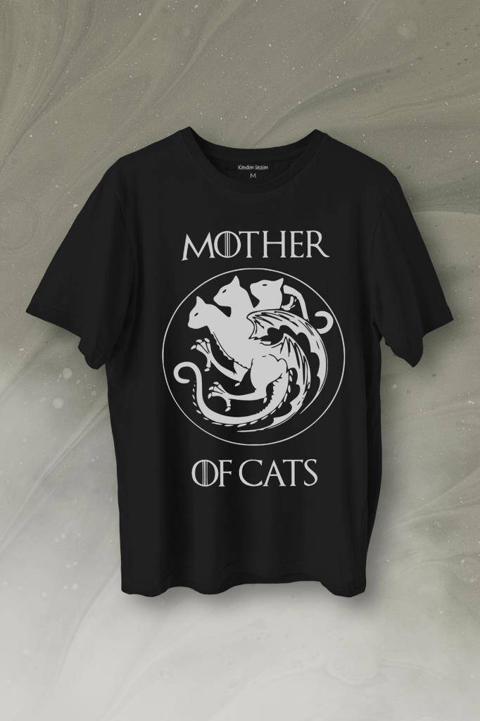 Mother Of Cats Mom Kedi Annesi Hayvansever Veteriner Mommy Baskılı Tişört Unisex T-Shirt - 1