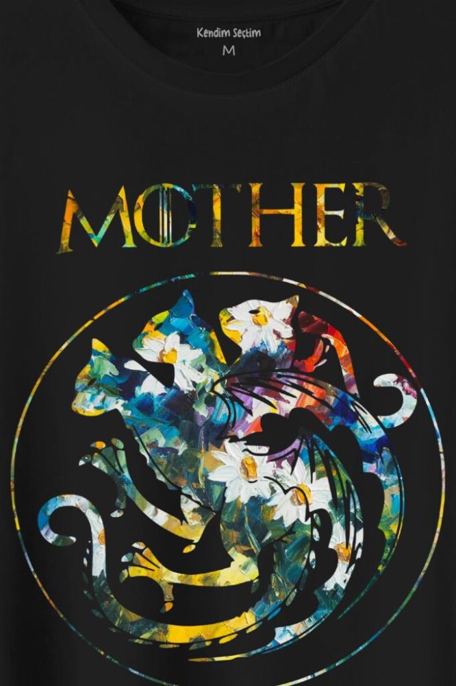 Mother Of Cats Mom Kedi Annesi Hayvansever Veteriner Mommy Baskılı Tişört Unisex T-Shirt (1)