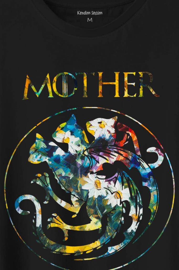 Mother Of Cats Mom Kedi Annesi Hayvansever Veteriner Mommy Baskılı Tişört Unisex T-Shirt (1)