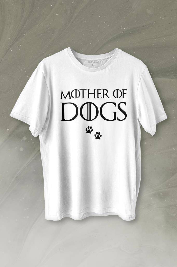 Mother Of Dog Mam Köpek Babası Hayvansever Veteriner Baskılı Tişört Unisex T-shirt - 1