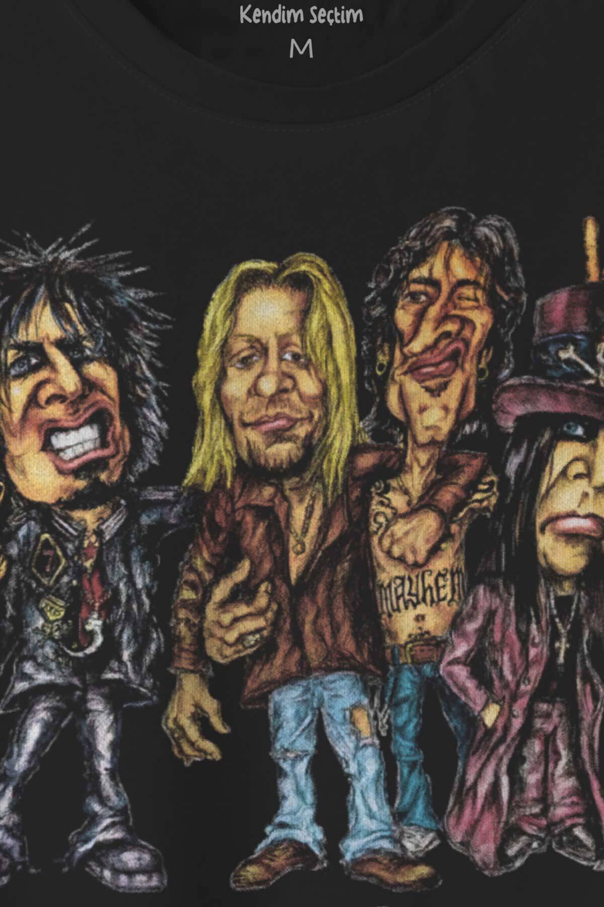 Mötley Crüe Heavy Metal The Final Tour Baskılı Tişört Unisex T-shirt - 2