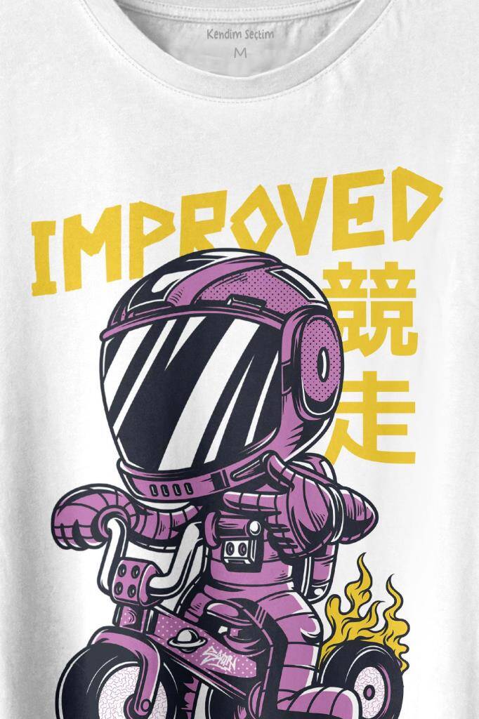 Motor Bike Kide Motocross Improved Japanese Japonca Baskılı Tişört Unisex T-shirt - 2