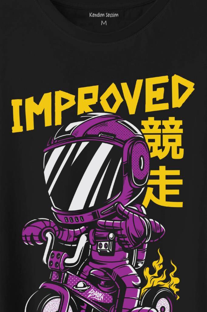Motor Bike Kide Motocross Improved Japanese Japonca Baskılı Tişört Unisex T-Shirt - 2