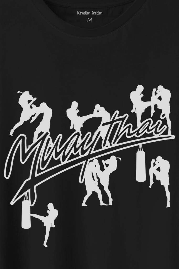 Muay Thai Muaythai Dövüş Uzak Doğu Sanatı Fight Baskılı Tişört Unisex T-Shirt (1)