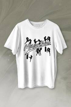 Muay Thai Muaythai Dövüş Uzak Doğu Sanatı Fıght Baskılı Tişört Unisex T-shirt - 1