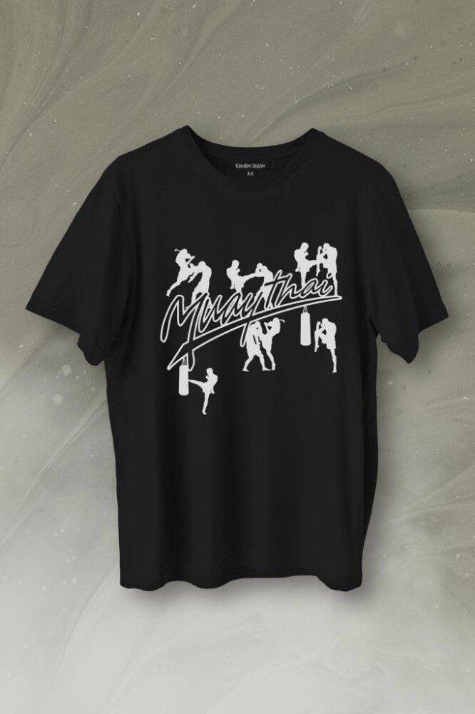 Muay Thai Muaythai Dövüş Uzak Doğu Sanatı Fight Baskılı Tişört Unisex T-Shirt - 1