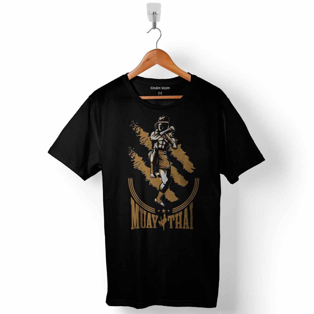 Muay Thai MuayThai Kick Boks Boxing Uzak Doğu Baskılı Tişört Unisex T-Shirt - 1