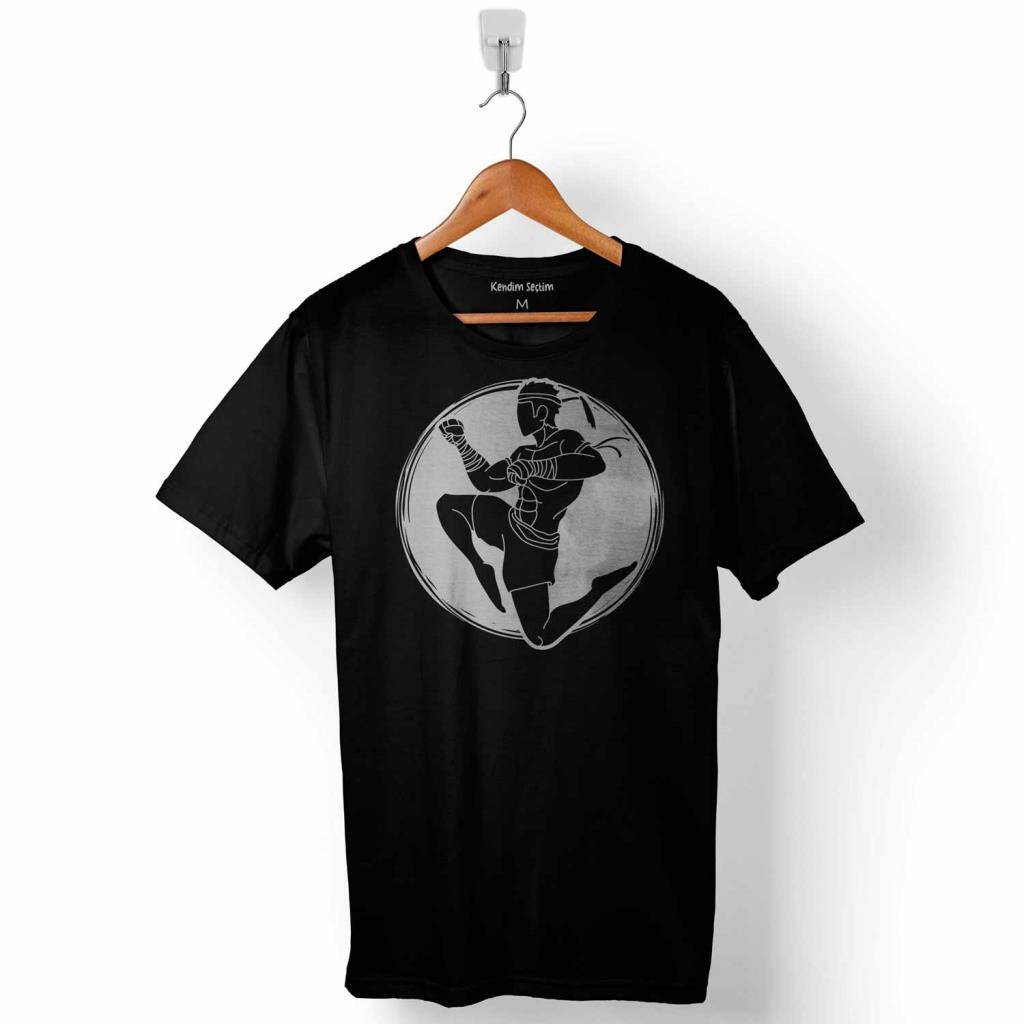 Muay Thai MuayThai Kick Boks Boxing Uzak Doğu Baskılı Tişört Unisex T-Shirt - 1