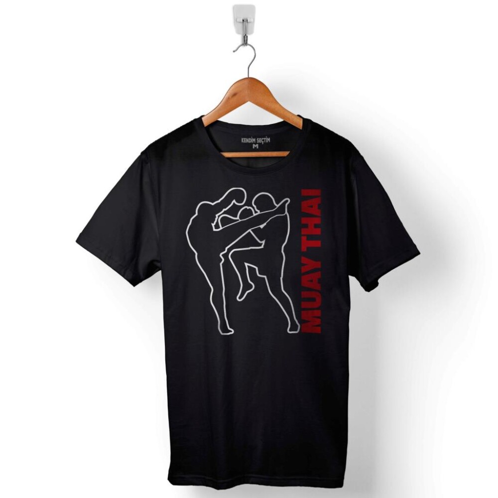 Muay Thai Tayland Boksu Word With Fight Baskılı Tişört Unisex T-Shirt - 1