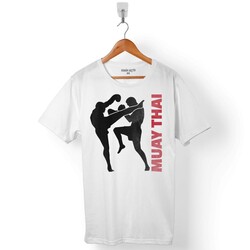 MUAY THAI TAYLAND BOKSU WORD WITH FIGHT ERKEK TİŞÖRT - 1