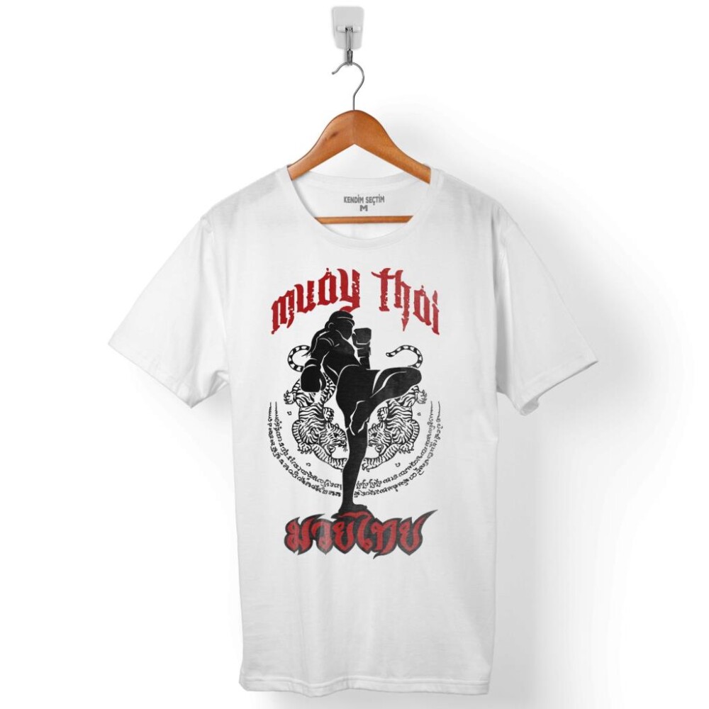 MUAY THAI TAYLAND BOKSU WORD WITH FIGHT ERKEK TİŞÖRT - 1