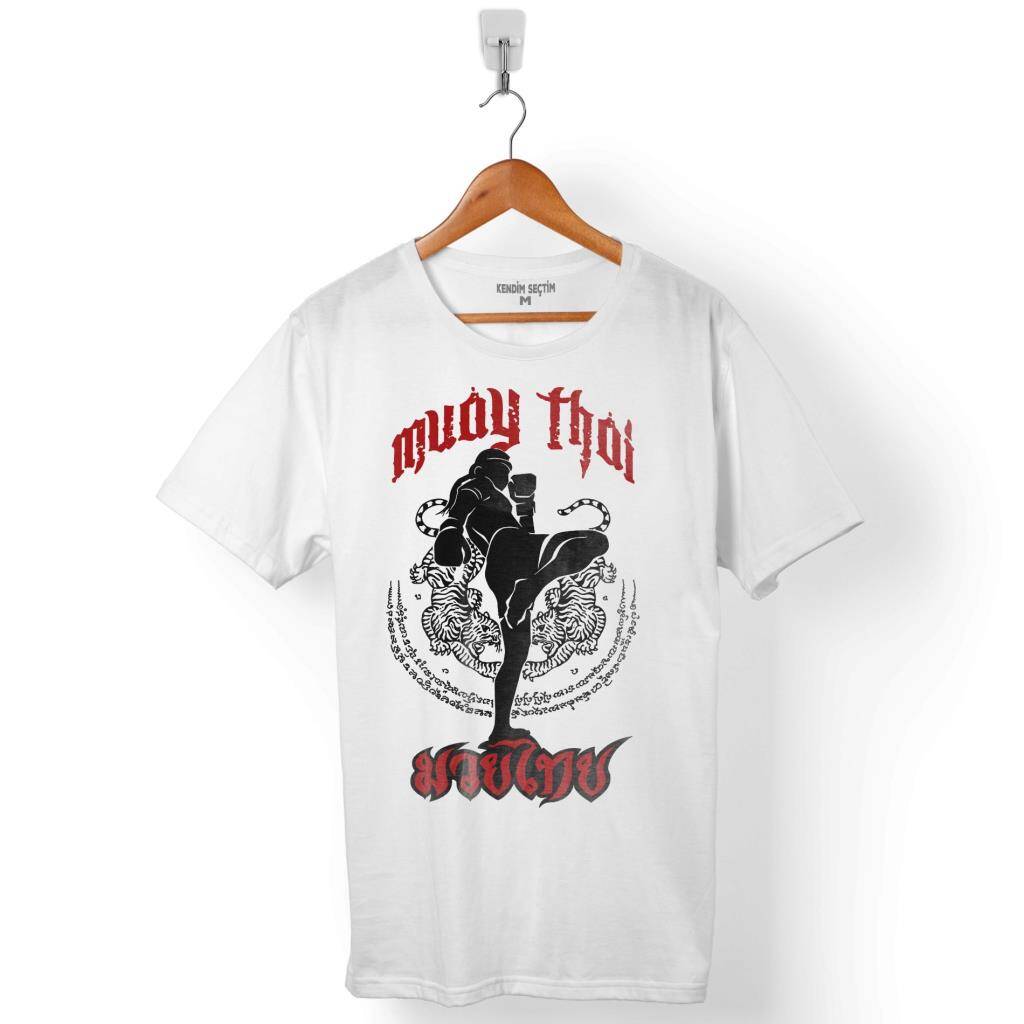 MUAY THAI TAYLAND BOKSU WORD WITH FIGHT ERKEK TİŞÖRT - 1
