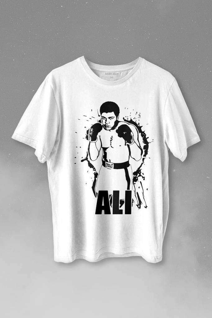 Muhammed Ali Boks Champion Boxing Baskılı Tişört Unisex T-shirt