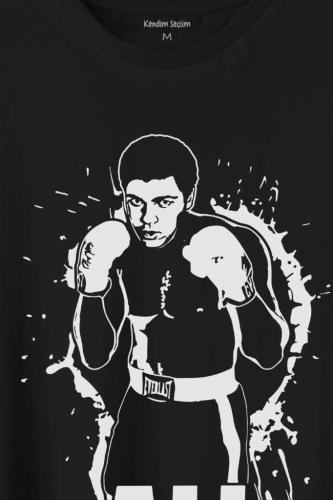 Muhammed Ali Boks Champion Boxing Baskılı Tişört Unisex T-Shirt (1)
