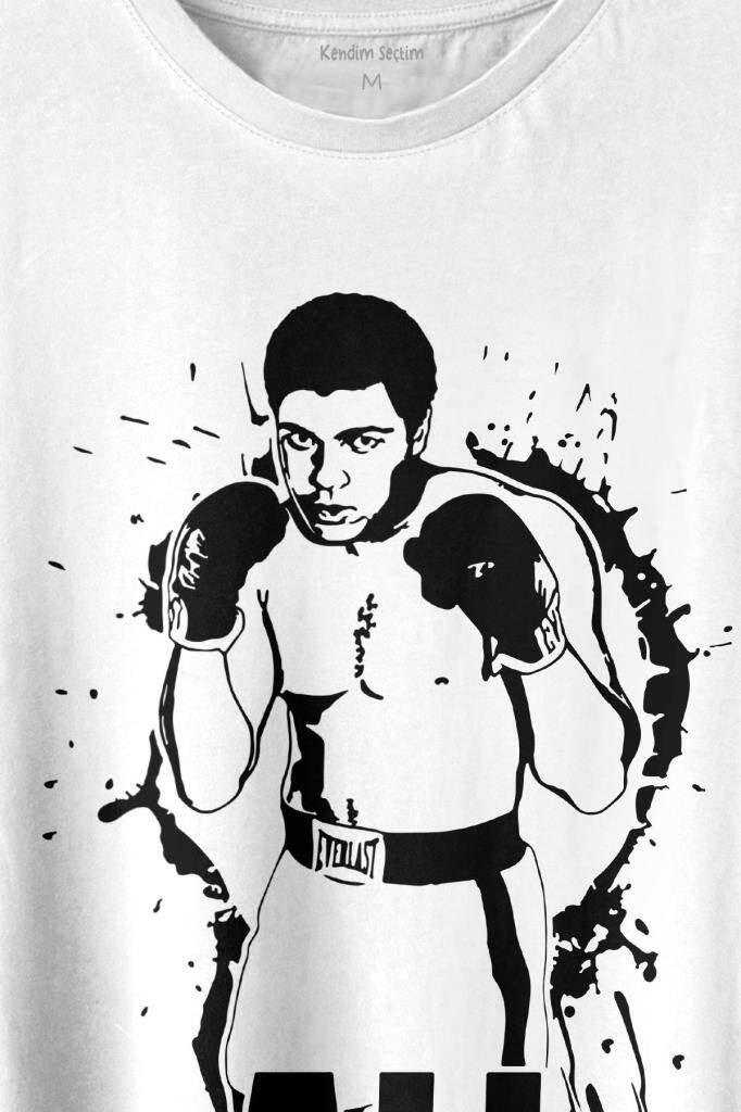 Muhammed Ali Boks Champion Boxing Baskılı Tişört Unisex T-shirt (1)