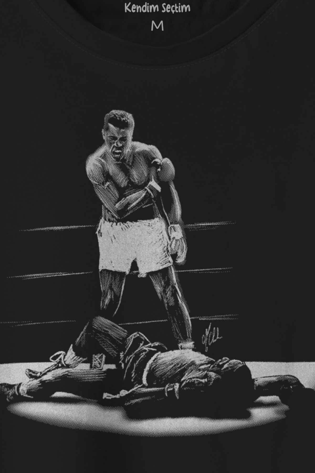 Muhammed Ali Box Say What Is My Name Baskılı Tişört Unisex T-shirt (1)