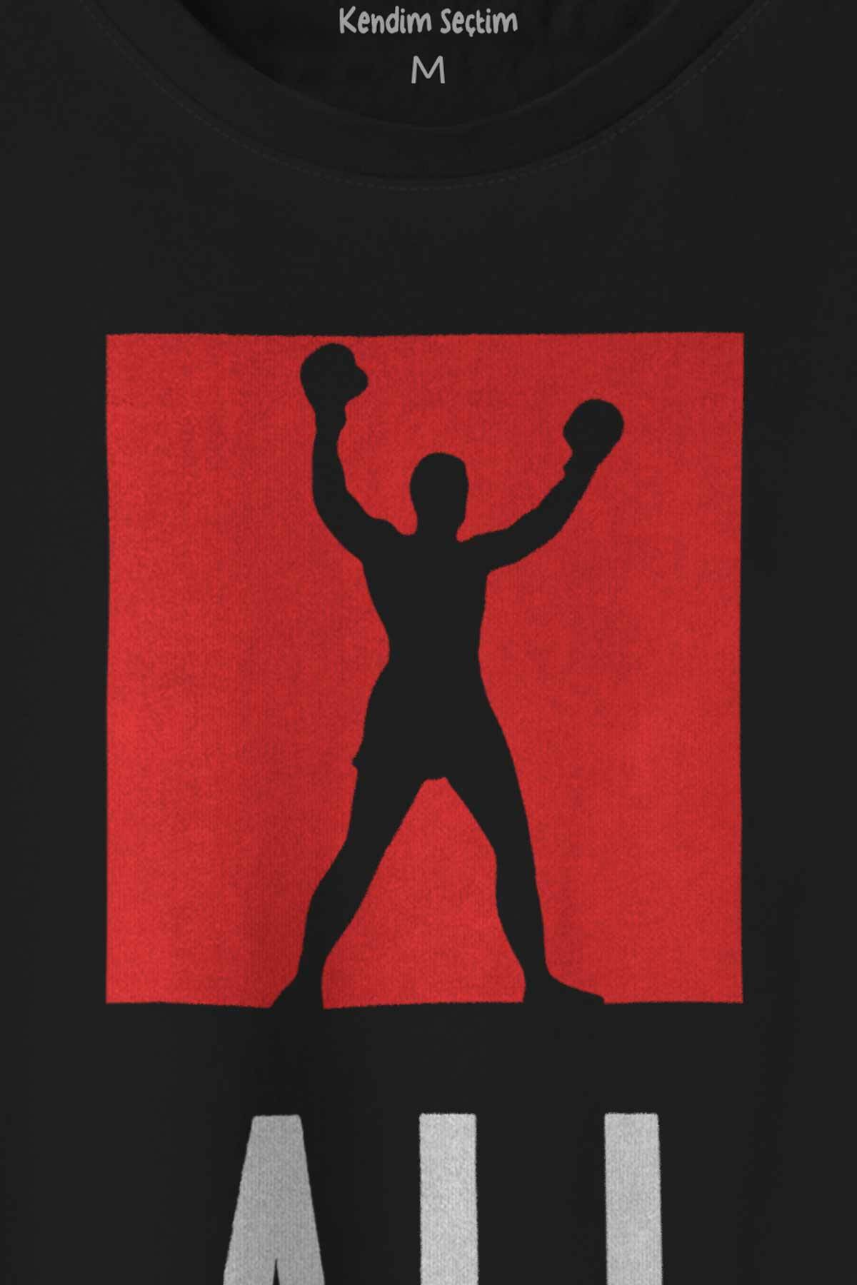 Muhammed Ali Box The skill Baskılı Tişört Unisex T-shirt - 2