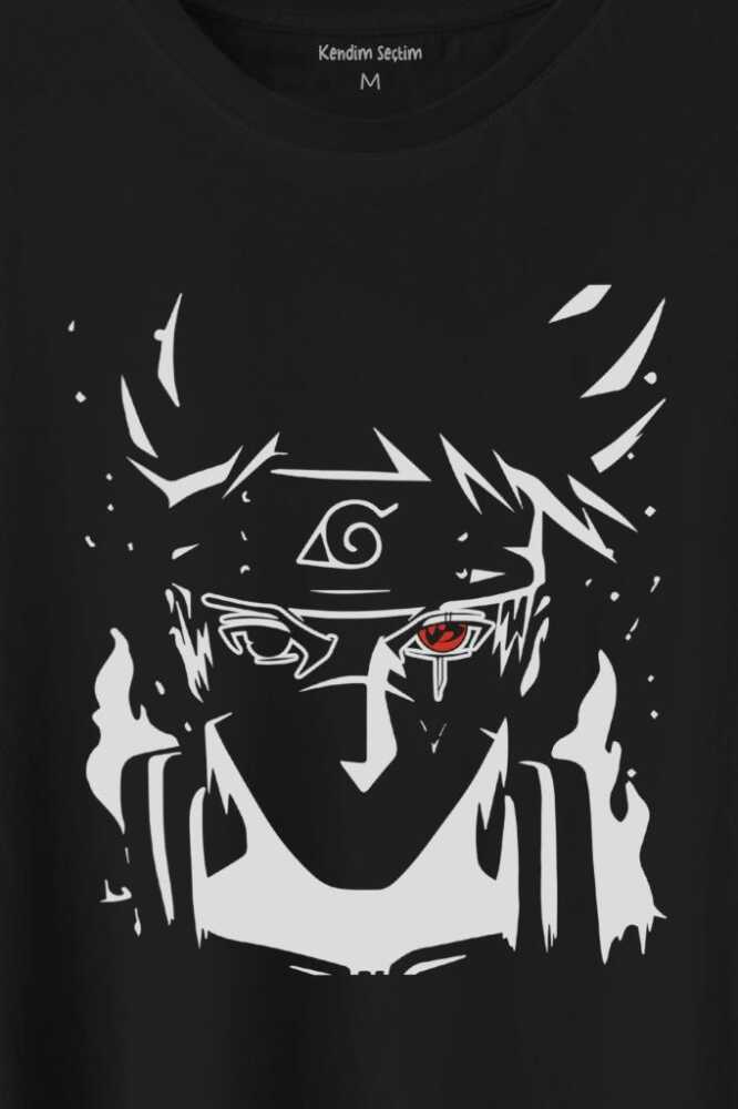 Naruto Kakashi Anime Dizi Baskılı Tişört Unisex T-Shirt (1)