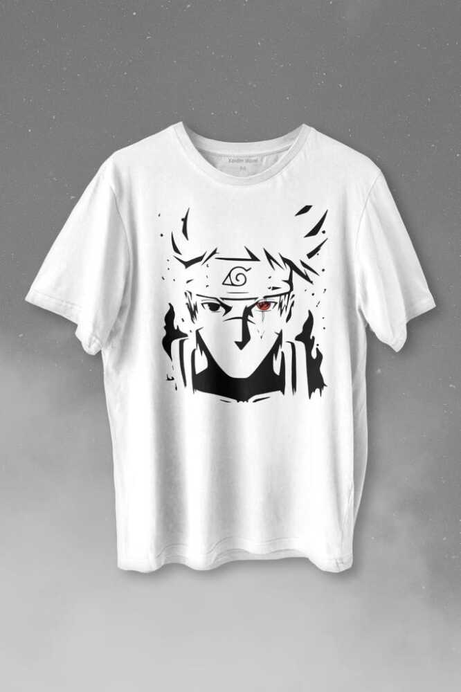 Naruto Kakashi Anime Dizi Baskılı Tişört Unisex T-shirt