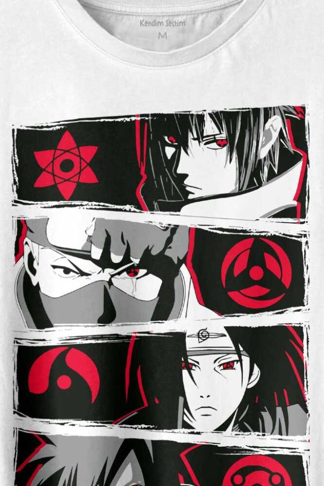 Naruto Kakashi Anime Manga Baskılı Tişört Unisex T-shirt (1)