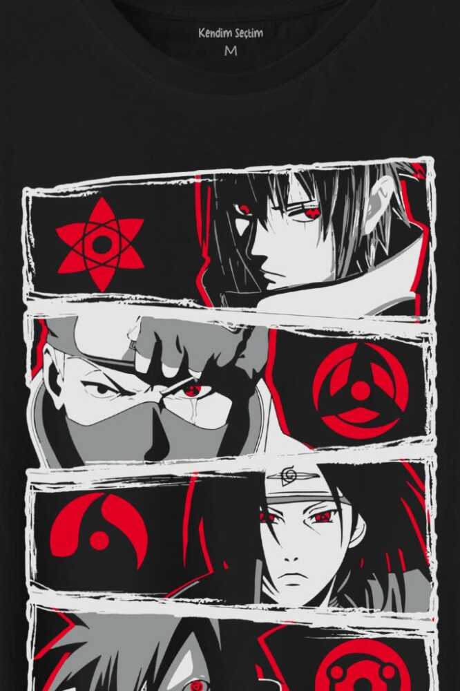 Naruto Kakashi Anime Manga Baskılı Tişört Unisex T-Shirt (1)