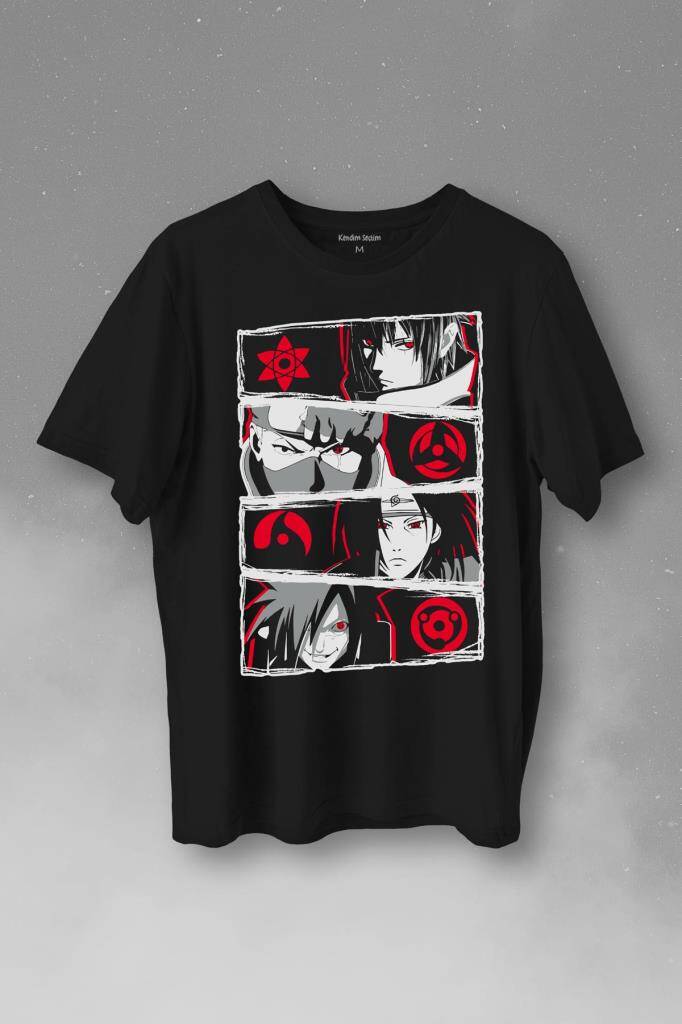 Naruto Kakashi Anime Manga Baskılı Tişört Unisex T-Shirt - 1