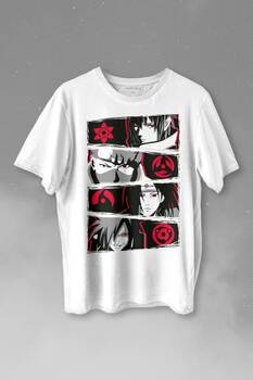 Naruto Kakashi Anime Manga Baskılı Tişört Unisex T-shirt - 1