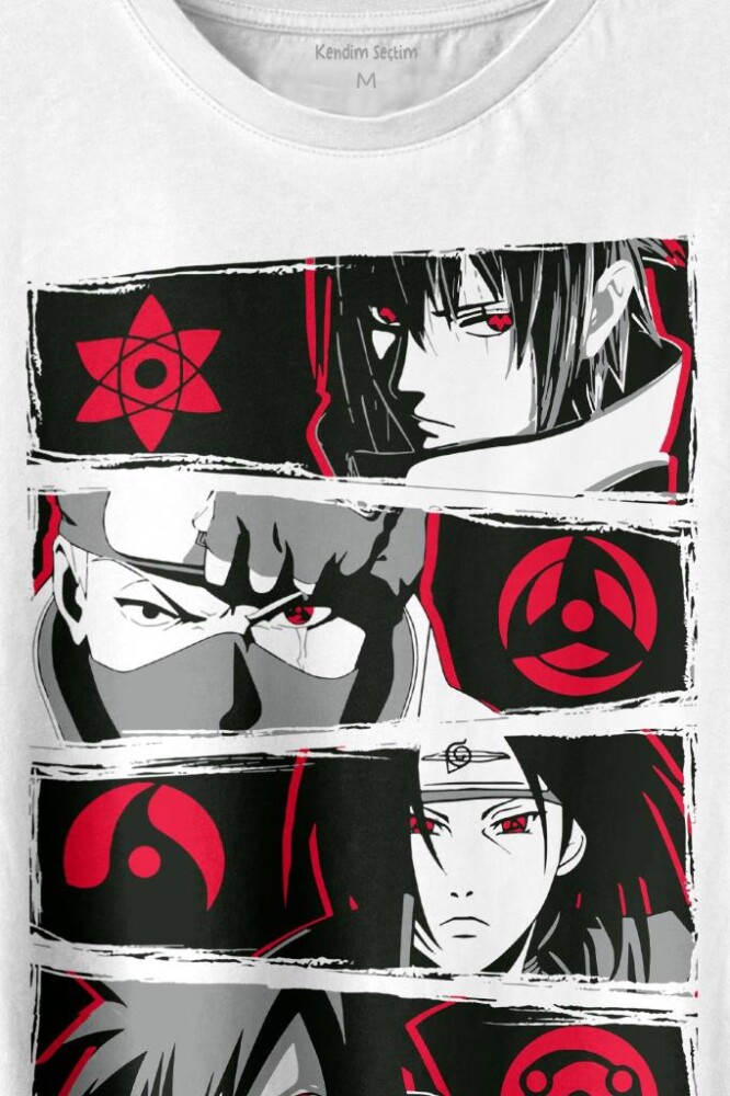Naruto Kakashi Anime Manga Baskılı Tişört Unisex T-shirt - 2