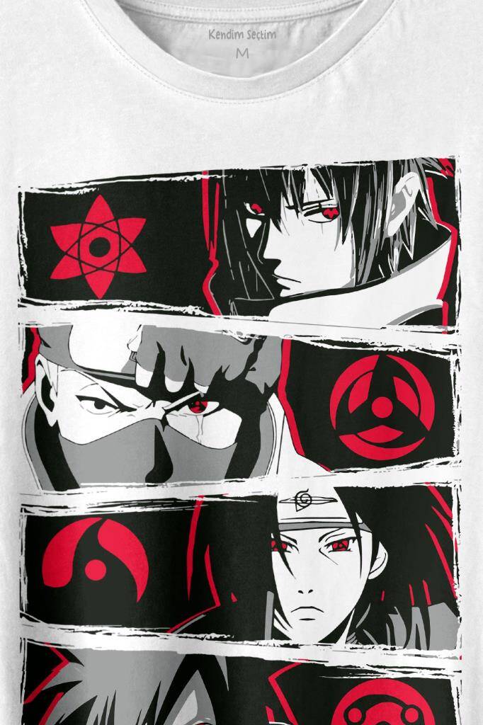 Naruto Kakashi Anime Manga Baskılı Tişört Unisex T-shirt - 2