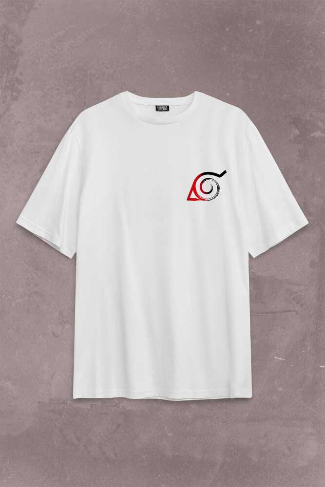 Naruto Kakashi Anime Manga Sırt Ön Baskılı Oversize Tişört Unisex T-Shirt (1)