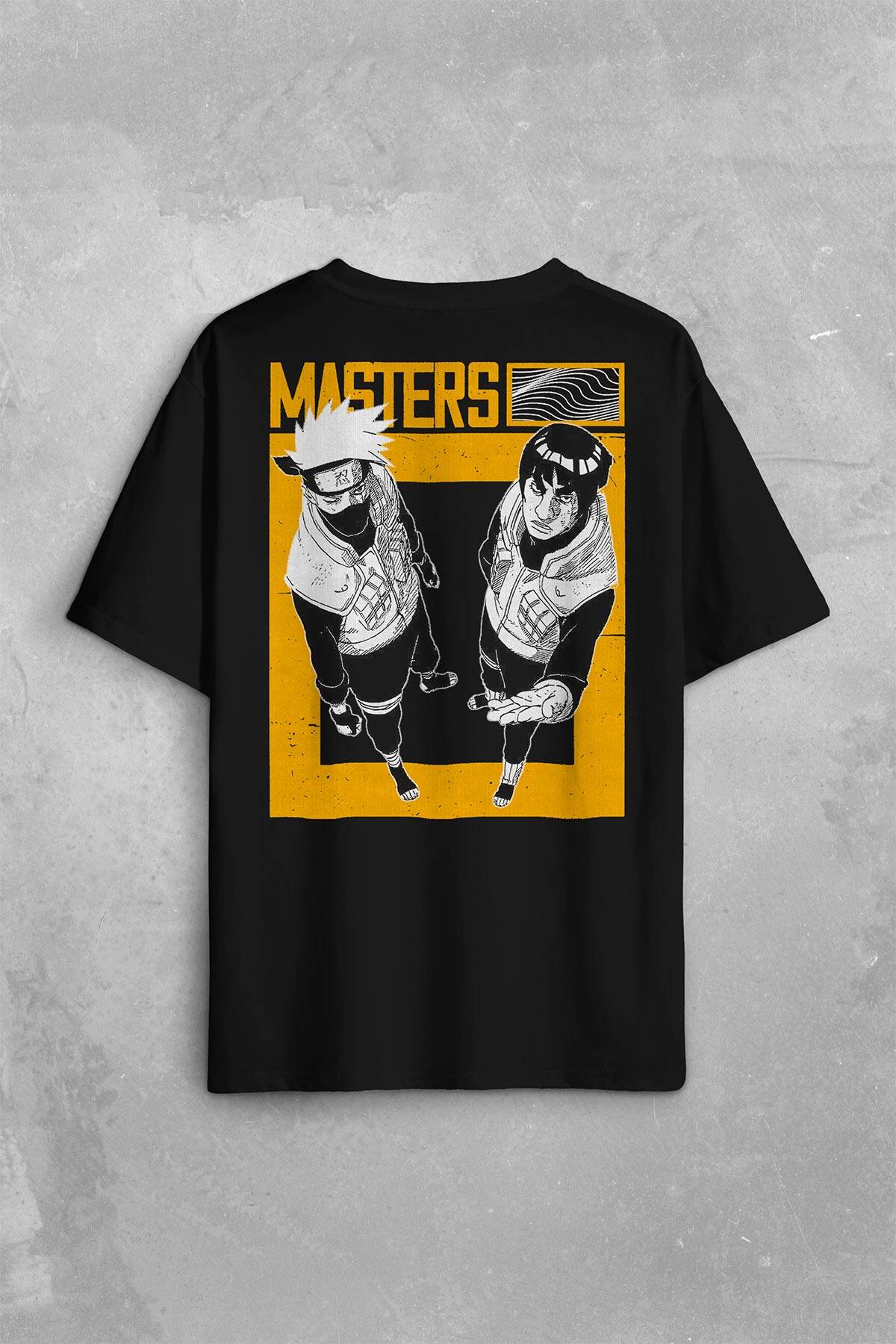 Naruto Kakashi Masters Anime Dizi Ustalar Japonca Sırt Ön Baskılı Oversize Tişört Unisex T-Shirt - 1