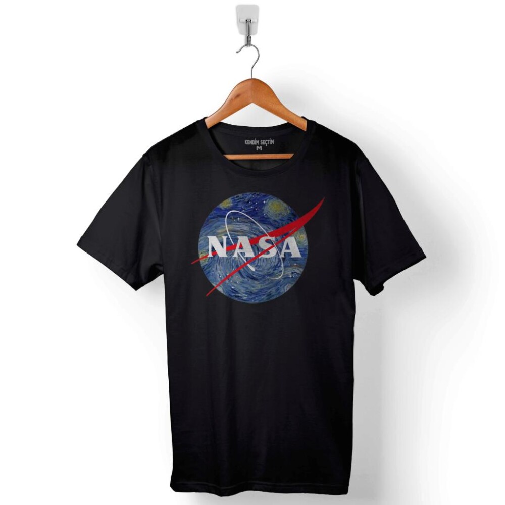 Nasa Uzay Cosmos Logolu Baskılı Tişört Unisex T-Shirt - 1