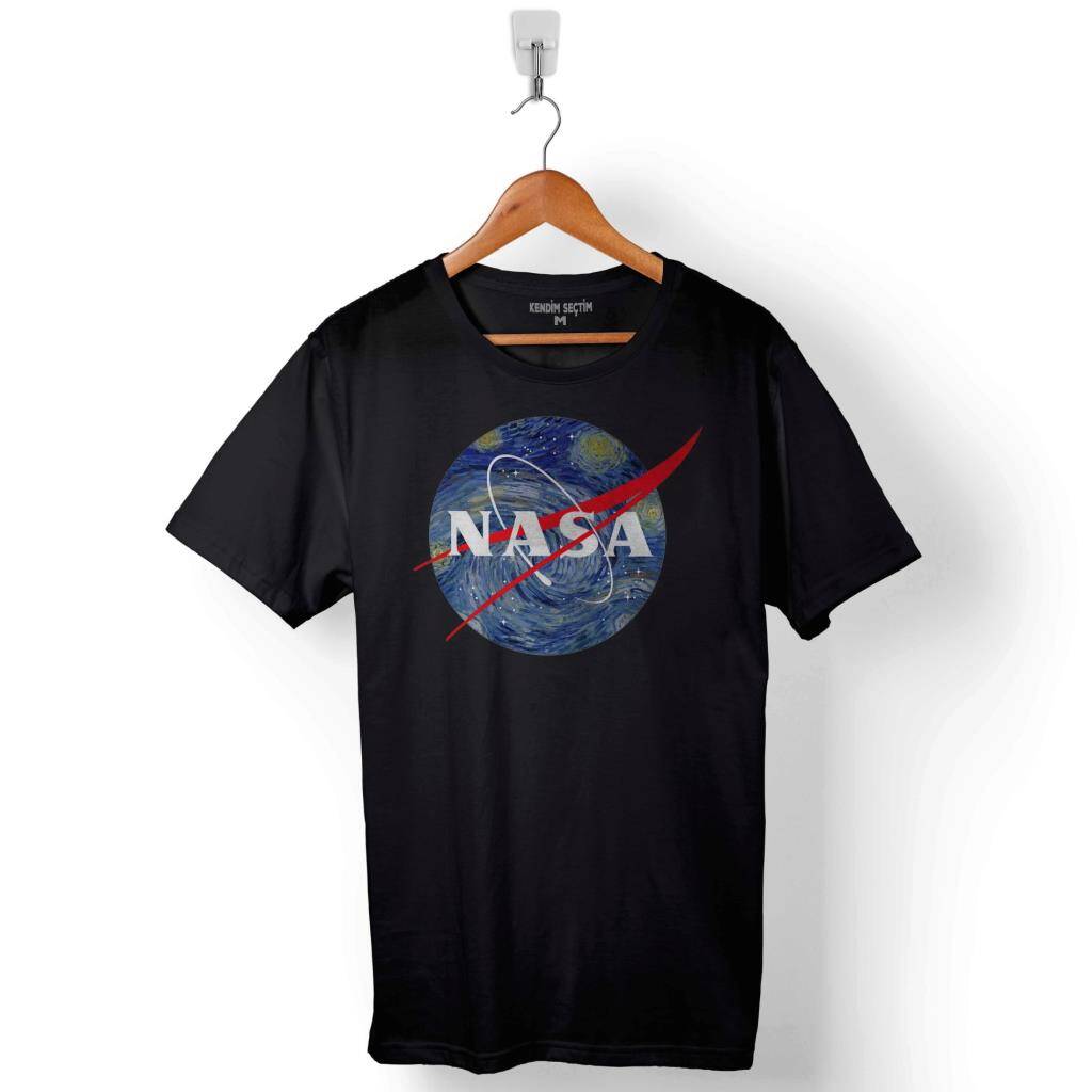 Nasa Uzay Cosmos Logolu Baskılı Tişört Unisex T-Shirt - 1
