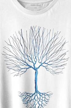 Nature Hayat Ağacı Kuru Ağaç Kökü Baskılı Tişört Unisex T-shirt - 2