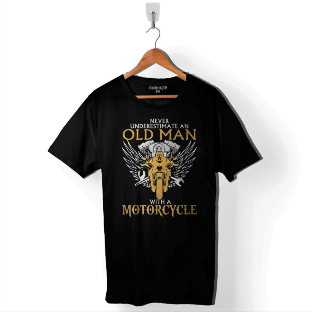 Never Undersestimate An Old Man With A Bicycle Baskılı Tişört Unisex T-Shirt - 1
