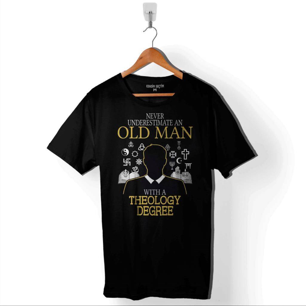 Never Undersestimate An Old Man With A Bicycle Baskılı Tişört Unisex T-Shirt - 1