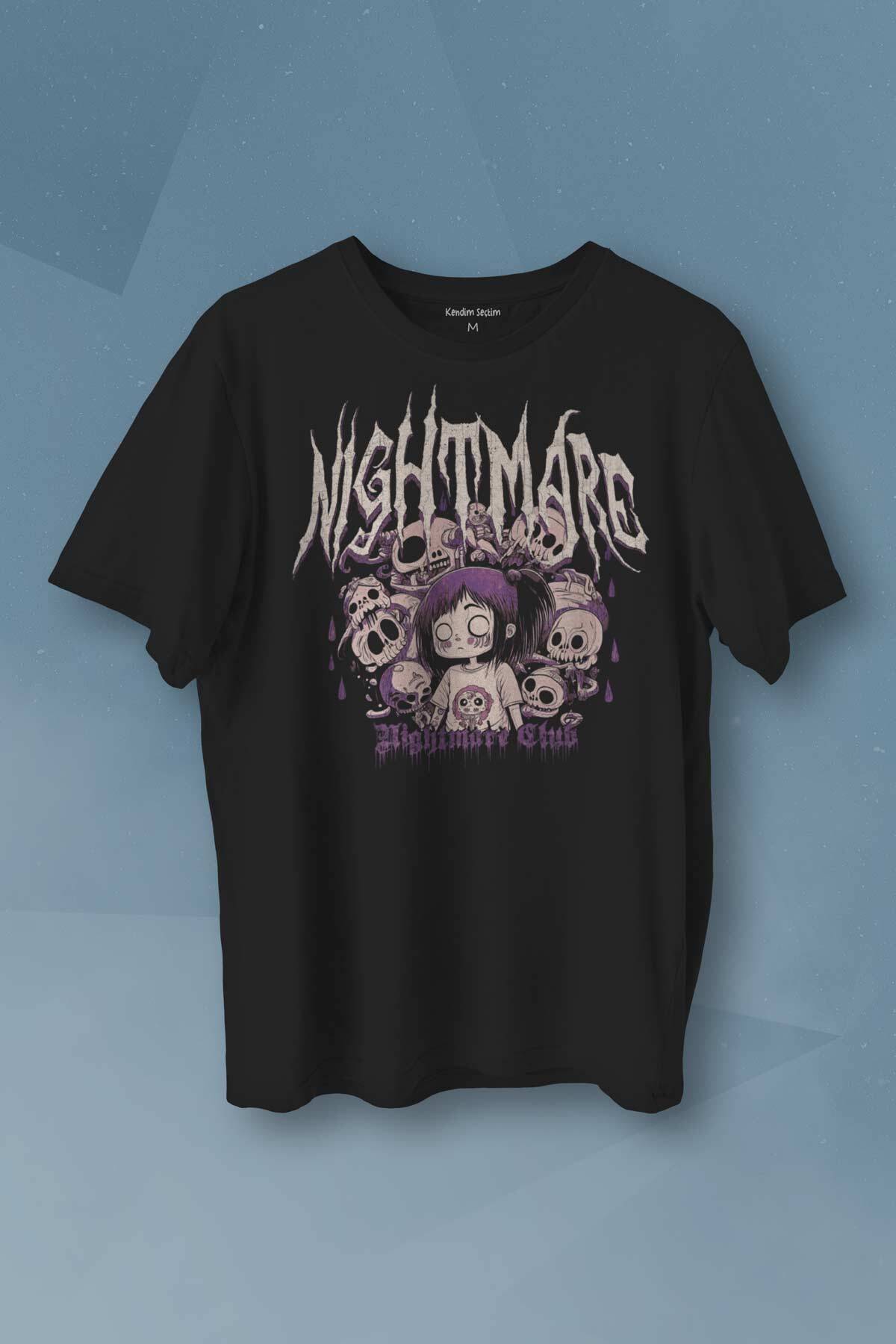 Nightmare Club Korku Kulübü Baskılı Tişört Unisex T-shirt - 1