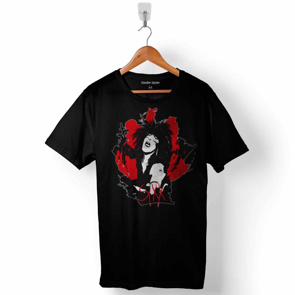 Nikki Sixx Möyley Crüe Crue Baskılı Tişört Unisex T-Shirt - 1