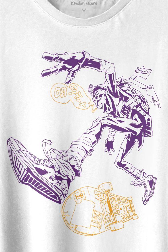 Ninja Kaplumbağa Kaykay TMNT Skate Sokak Baskılı Tişört Unisex T-shirt (1)