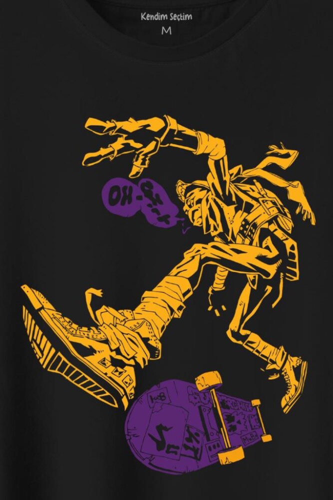 Ninja Kaplumbağa Kaykay Tmnt Skate Sokak Baskılı Tişört Unisex T-Shirt (1)