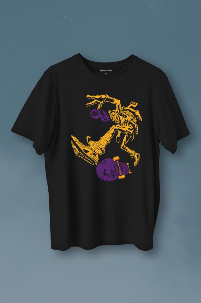 Ninja Kaplumbağa Kaykay Tmnt Skate Sokak Baskılı Tişört Unisex T-Shirt - 1