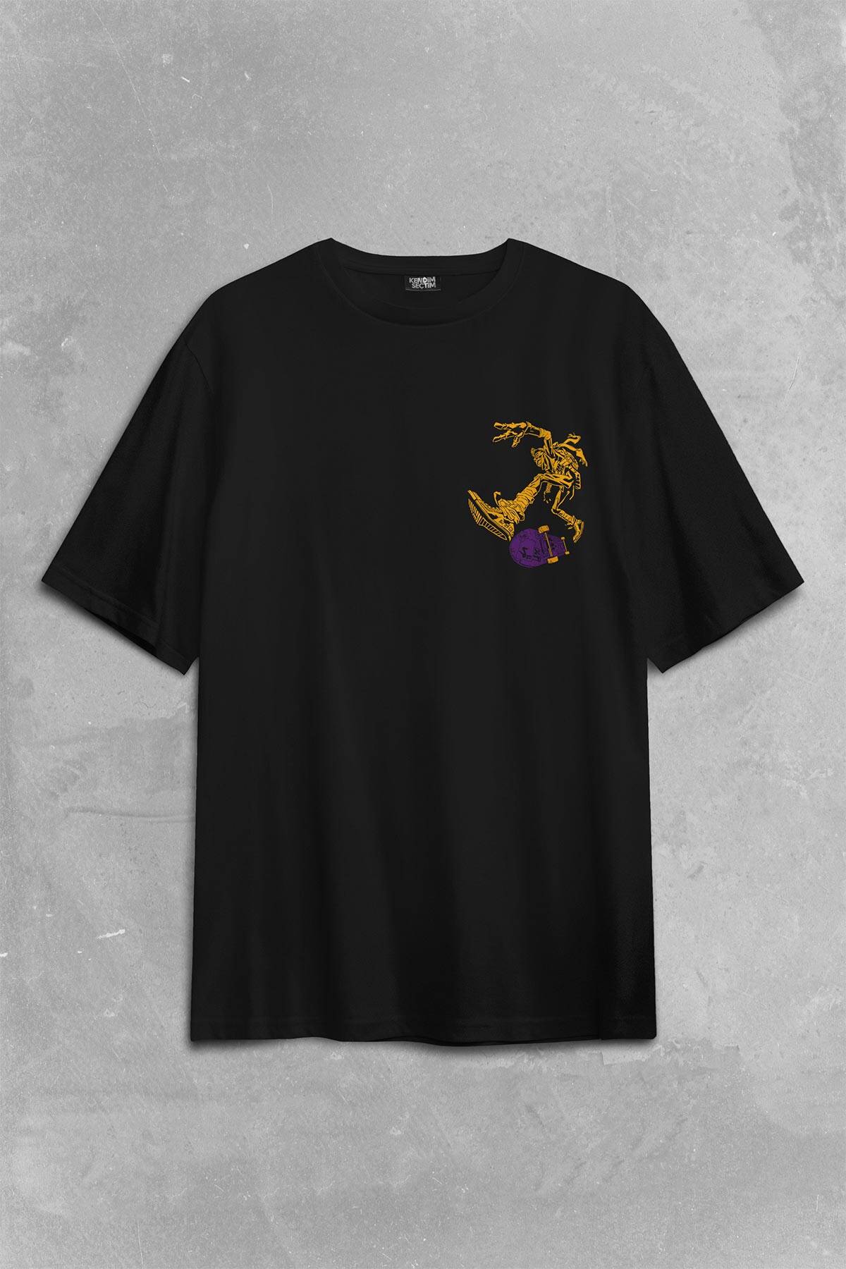 Ninja Kaplumbağa Kaykay Tmnt Skate Sokak Sırt Ön Baskılı Oversize Tişört Unisex T-Shirt (1)