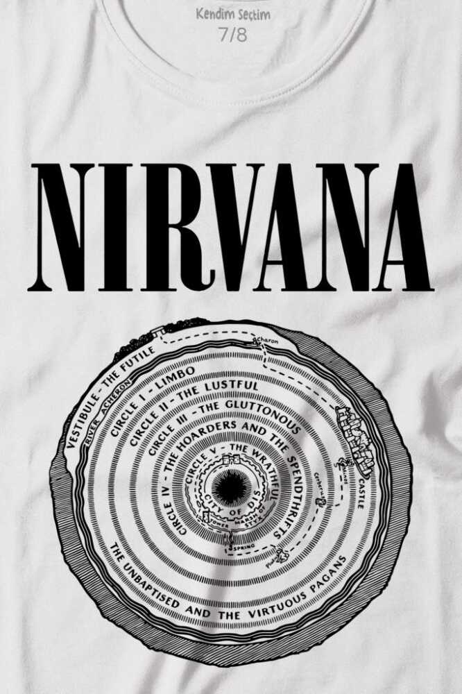 Nirvana Bleach Albüms Rock Music Circle Plak Baskılı Tişört Çocuk T-shirt (1)
