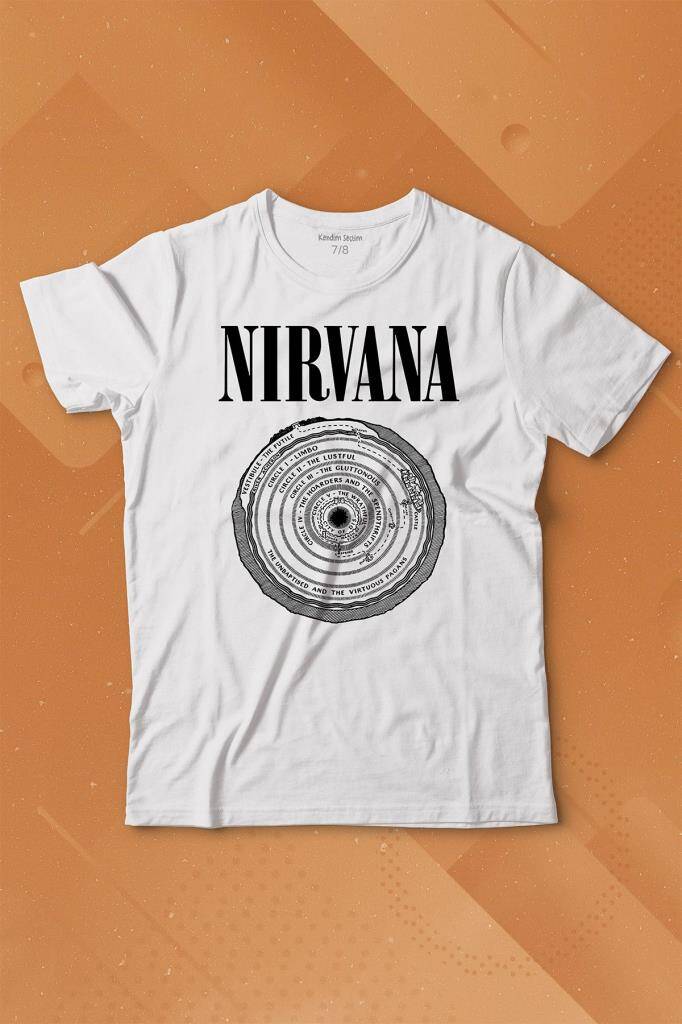 Nirvana Bleach Albüms Rock Music Circle Plak Baskılı Tişört Çocuk T-shirt - 1