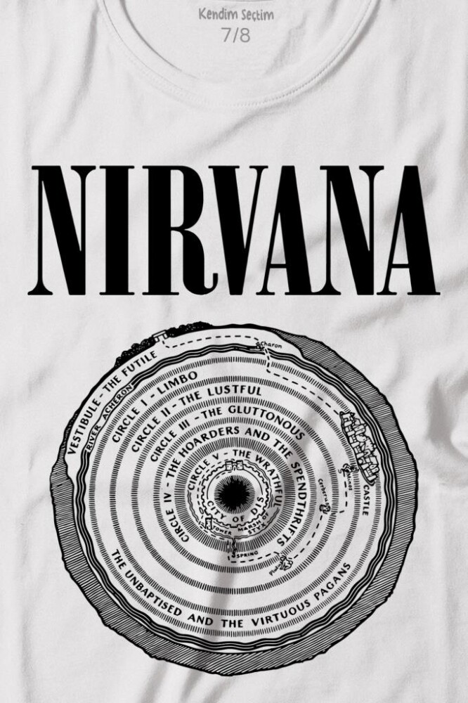 Nirvana Bleach Albüms Rock Music Circle Plak Baskılı Tişört Çocuk T-shirt - 2